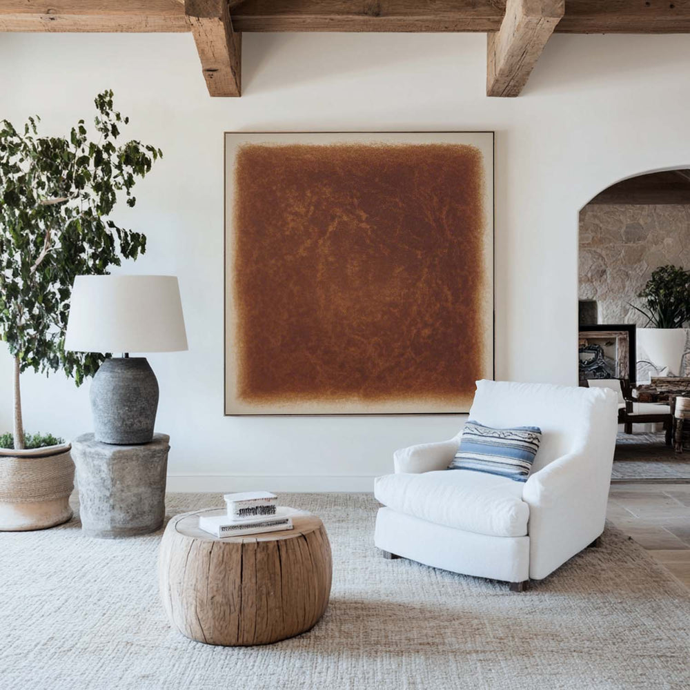 Wabi-sabi Brown Wall Art Large Pure Brown Textured Wall Art Brown Minimalist Art Livingroom Painting