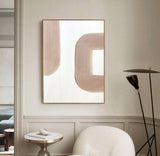 White and Beige Textured Minimalist Wall Art, Large Abstract Canvas Wall Art, Plaster Painting
