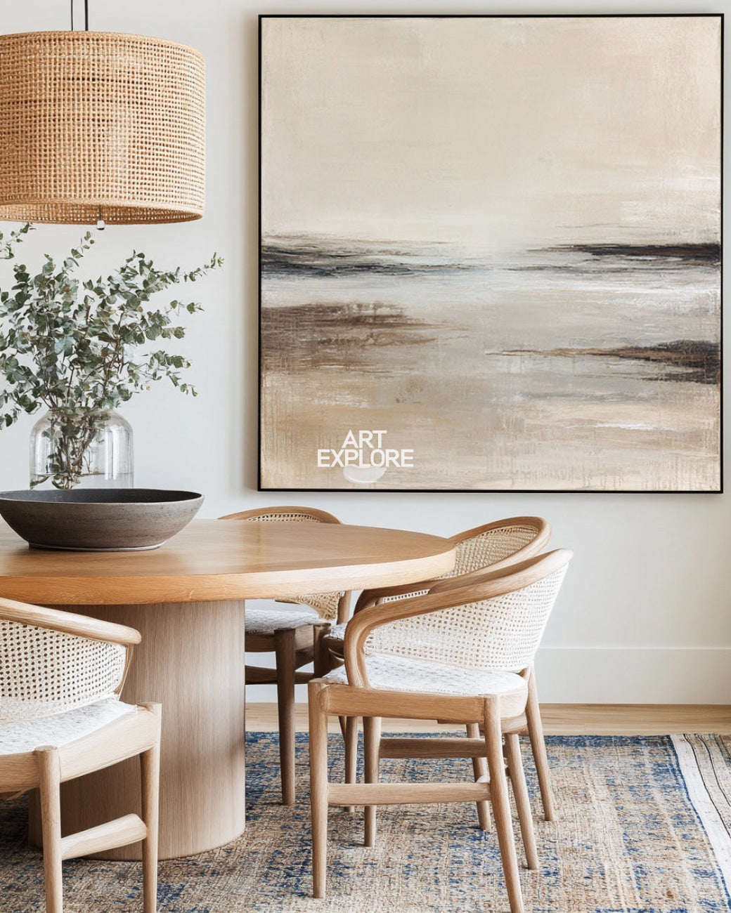 Calm Natural Haze Wall Art | Modern Textured Canvas for Large Spaces ArtExplore
