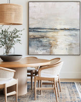 Calm Water Ripples Painting | White Blue Handmade Landscape Art ArtExplore