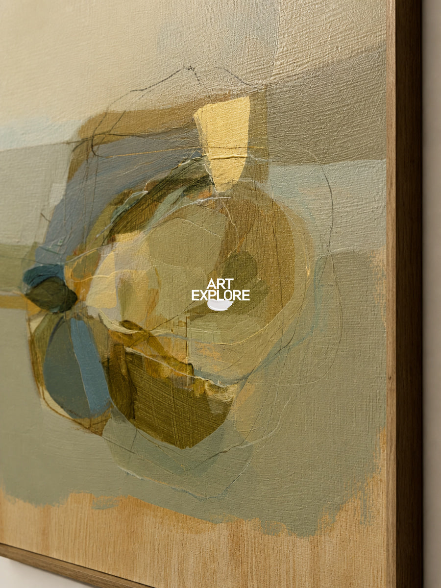 Modern Minimalist Wall Art For Living Room Green Abstract Decor
