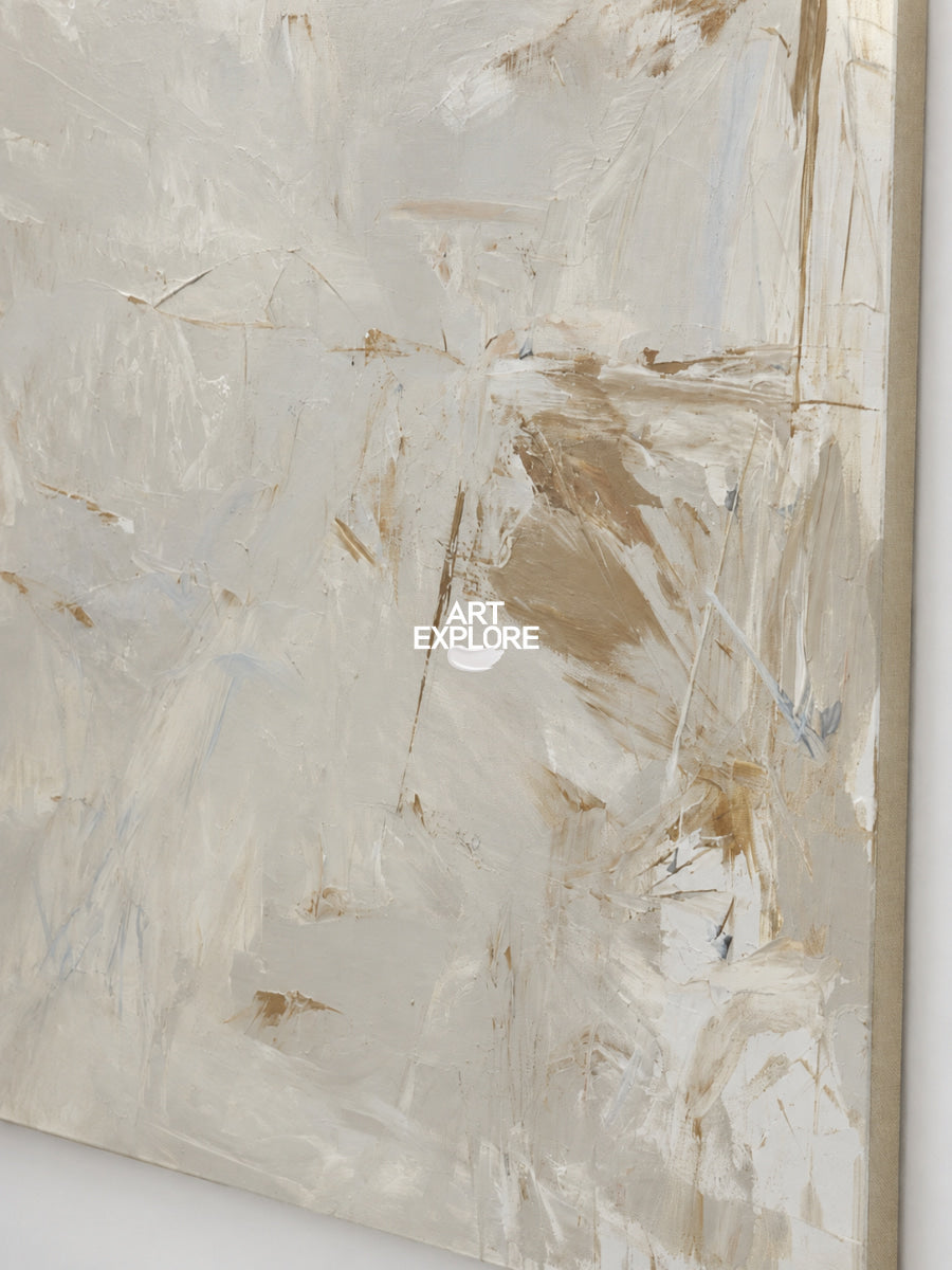 Abstract Grey And Brown Canvas Painting Hand-Painted Wall Art