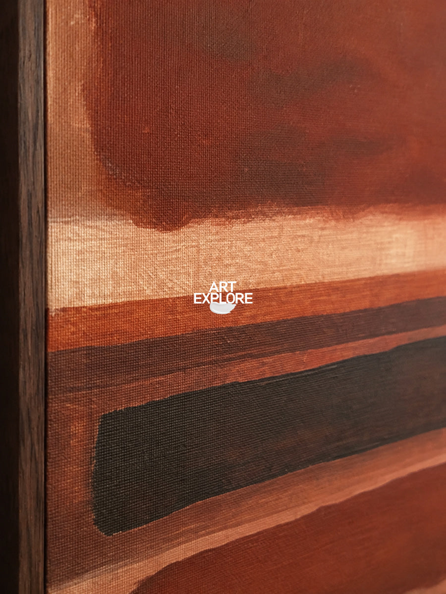 Reddish-Brown Abstract Canvas Painting Hand-Painted Wall Art