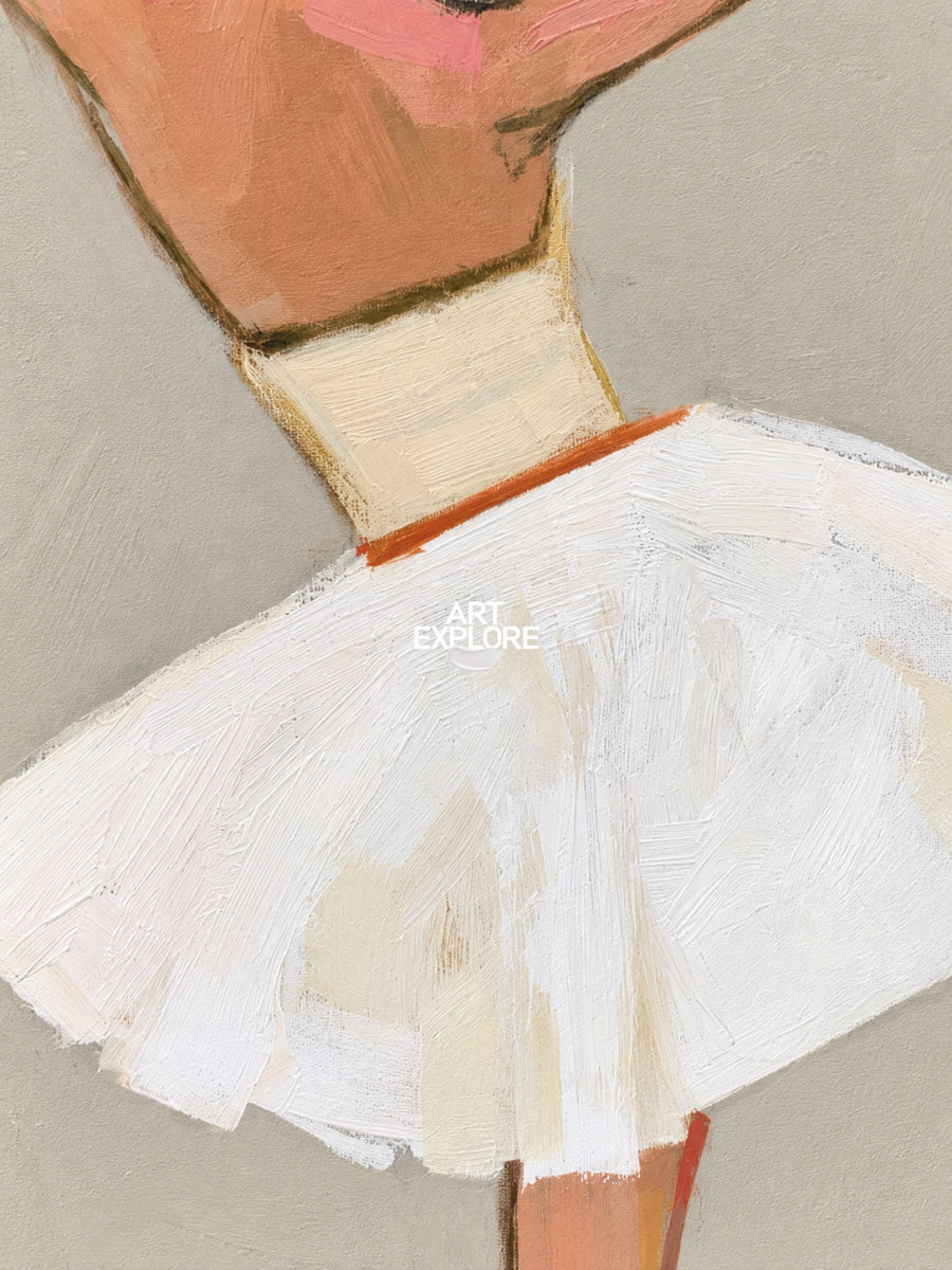 Abstract Dancer Canvas Painting Minimalist Beige Wall Art