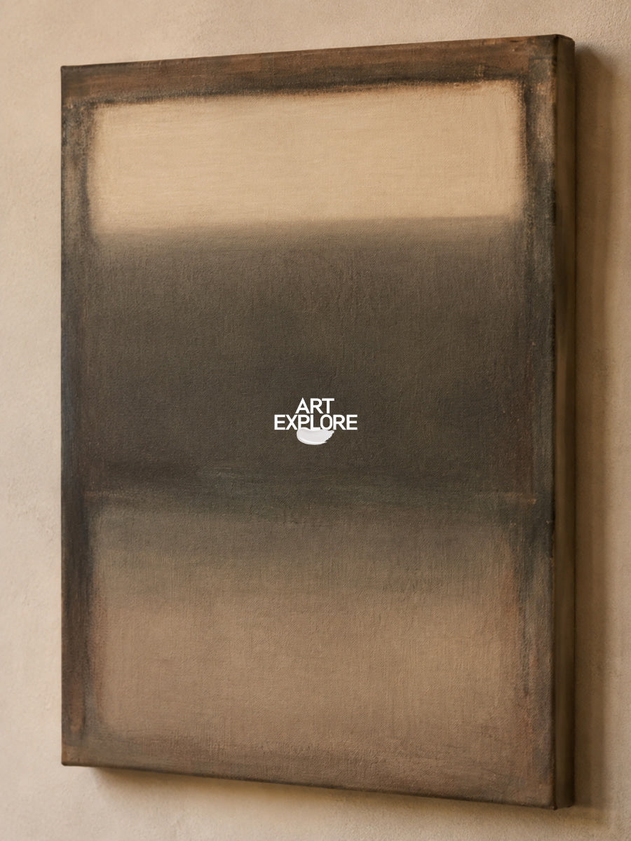 Abstract Brown And Black Minimalist Canvas Painting Original Hand-Painted Wall Art