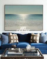 Coastal Wave Painting with Sunlight | Handmade Seascape Wall Art – ArtExplor