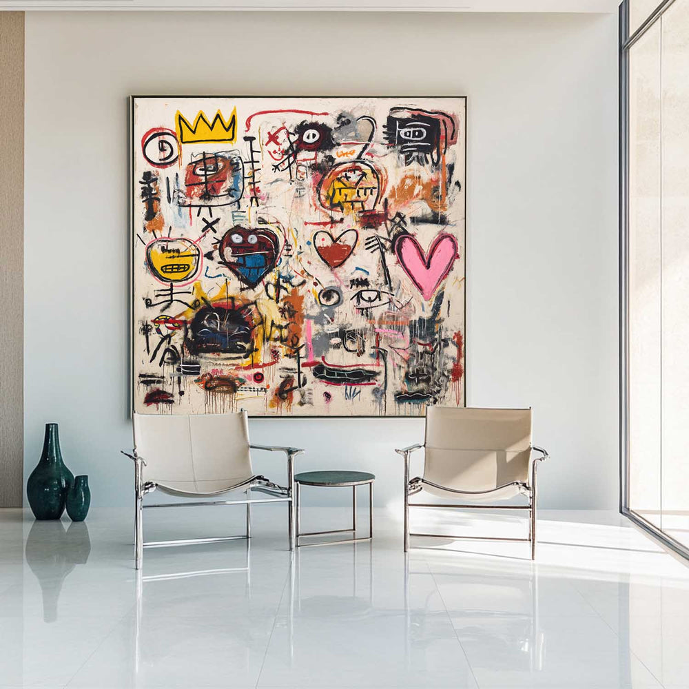 Colorful Graffiti Wall Art – Handmade Large Texture Square Painting for Modern Interiors | ArtExplore