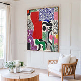 Large Colorful Splice Painting Textured Color Boho Painting Patchwork Abstract Wall Art For Sale