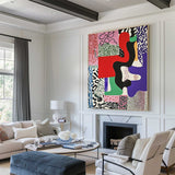 Colorful Splice Wall Art Large Textured Abstract Henri Matisse Art Style Painting Fine Art For Sale