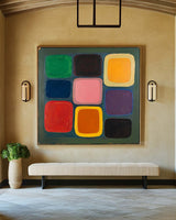 Large Colorful Wall Art Colorful Texture Painting Large Vibrant Color Canvas Art Livingroom Wall Art