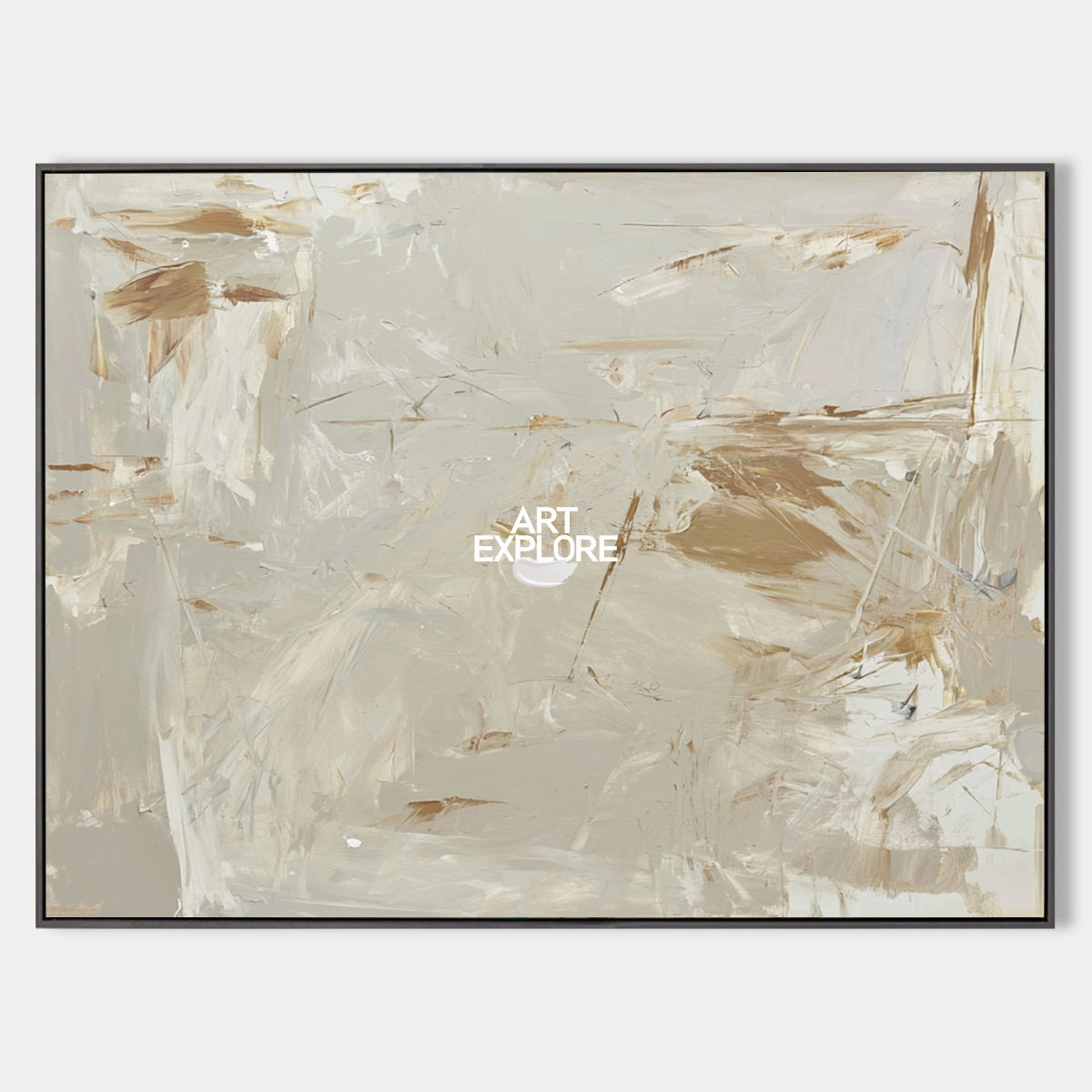 Abstract Grey And Brown Canvas Painting Hand-Painted Wall Art
