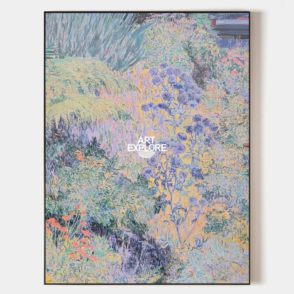 Abstract Purple Floral Canvas Painting Hand-Painted Botanical Wall Art