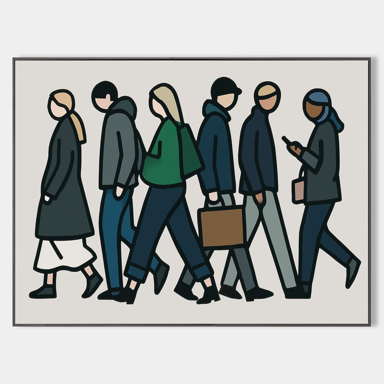 Contemporary City Life Pop Art – ArtExplore’s Hand-Painted Modern Canvas Wall Art for Large Space Interiors