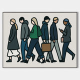 Contemporary City Life Pop Art – ArtExplore’s Hand-Painted Modern Canvas Wall Art for Large Space Interiors