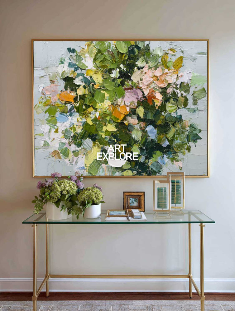 Contemporary Sculptural Botanical Art Large Green Decor