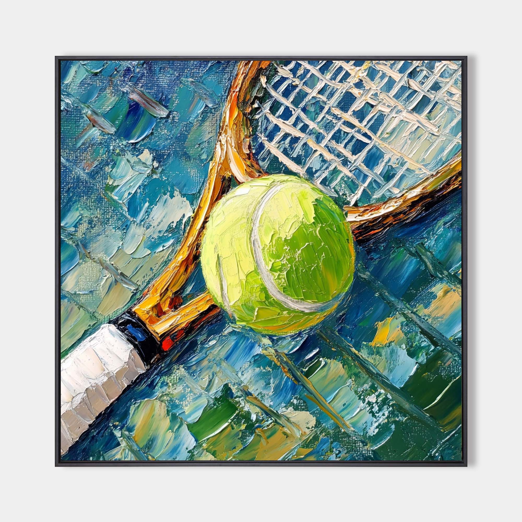 Contemporary Tennis Textured Fine Art Tennis Sport Art Painting Modern Sport Wall Art For Sale