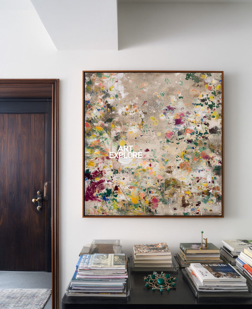 Colorful Abstract Wall Art In Earth Tones For Living Room And Office Decor