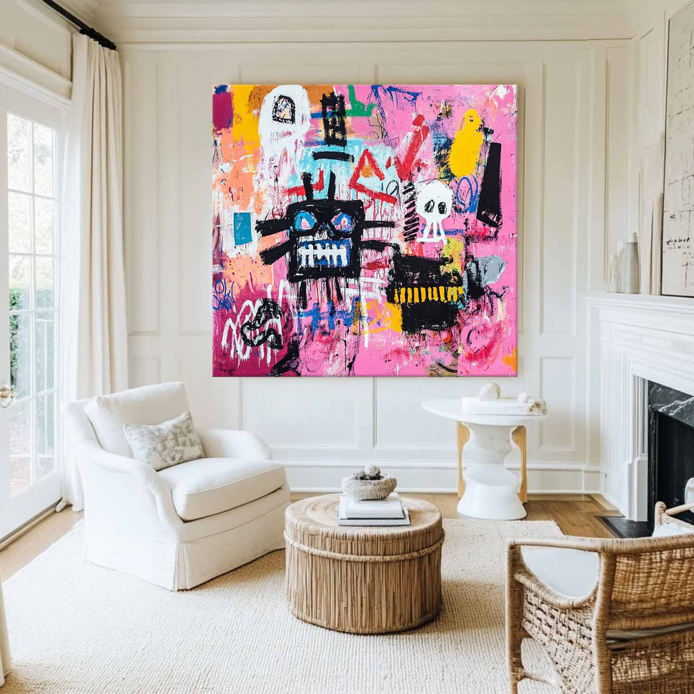 Dynamic Abstract Graffiti Painting | Thickly Textured Vibrant Wall Art by ArtExplore for Large Rooms