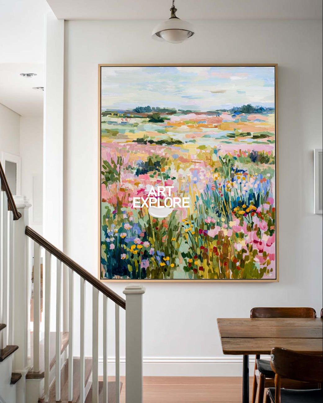 Ethereal Garden: Custom Large-Scale Textured Floral Palette Knife Art