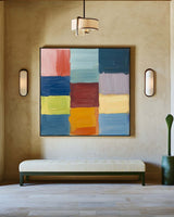 Colorful Texture Art Colorful Plaster Painting Large Square Textured Canvas Art Livingroom Wall Art