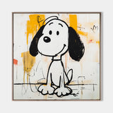 Extra Large Snoopy Graffiti Oil Painting Snoopy Graffiti Wall Art Modern Texture Snoopy Canvas Art