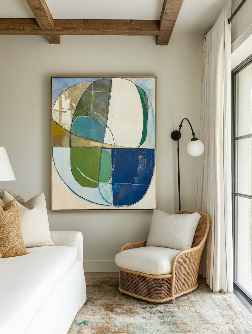 Extra Large Turquoise Texture Painting Blue Abstract Canvas Art Modern Green Texture Paintings