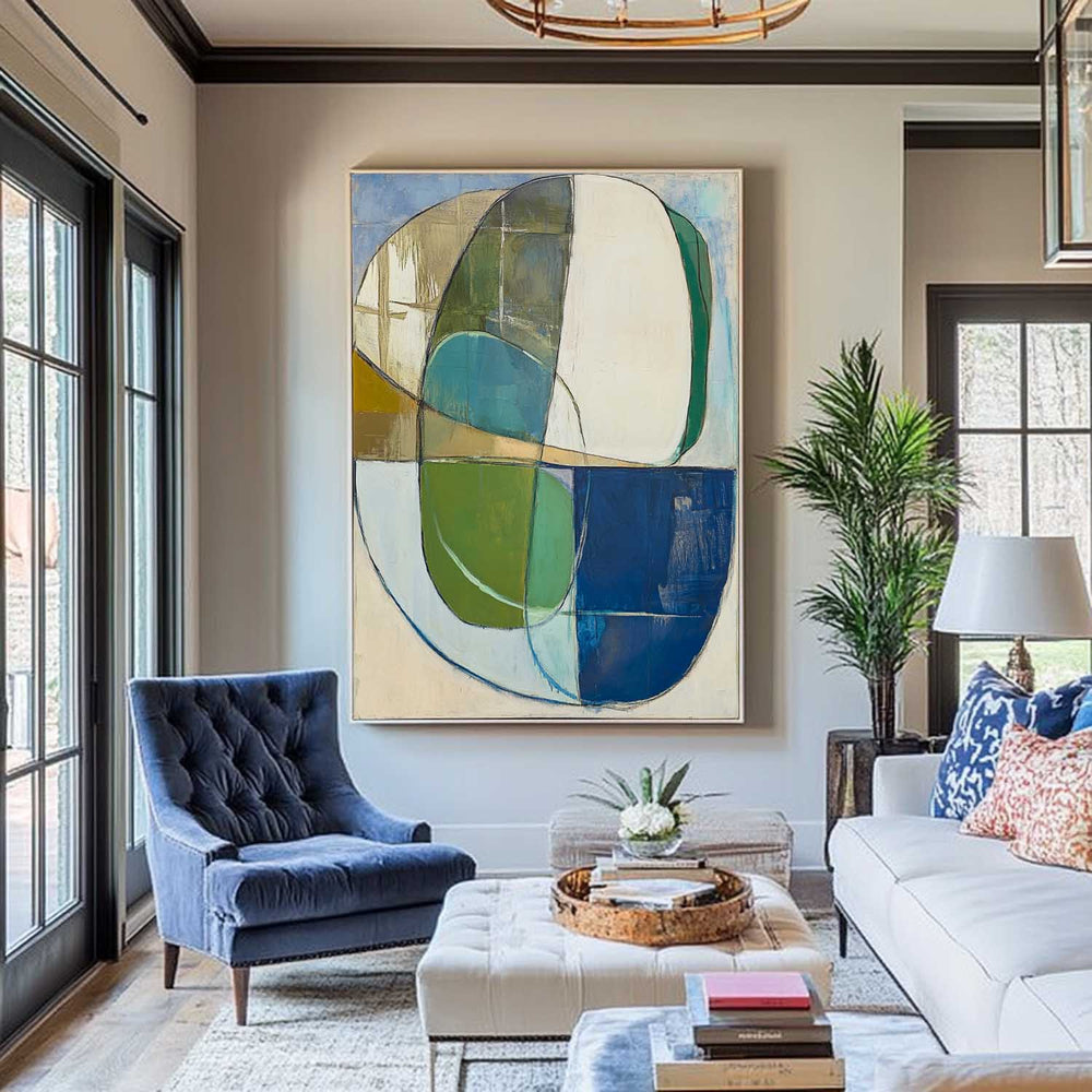 Extra Large Turquoise Texture Painting Blue Abstract Canvas Art Modern Green Texture Paintings