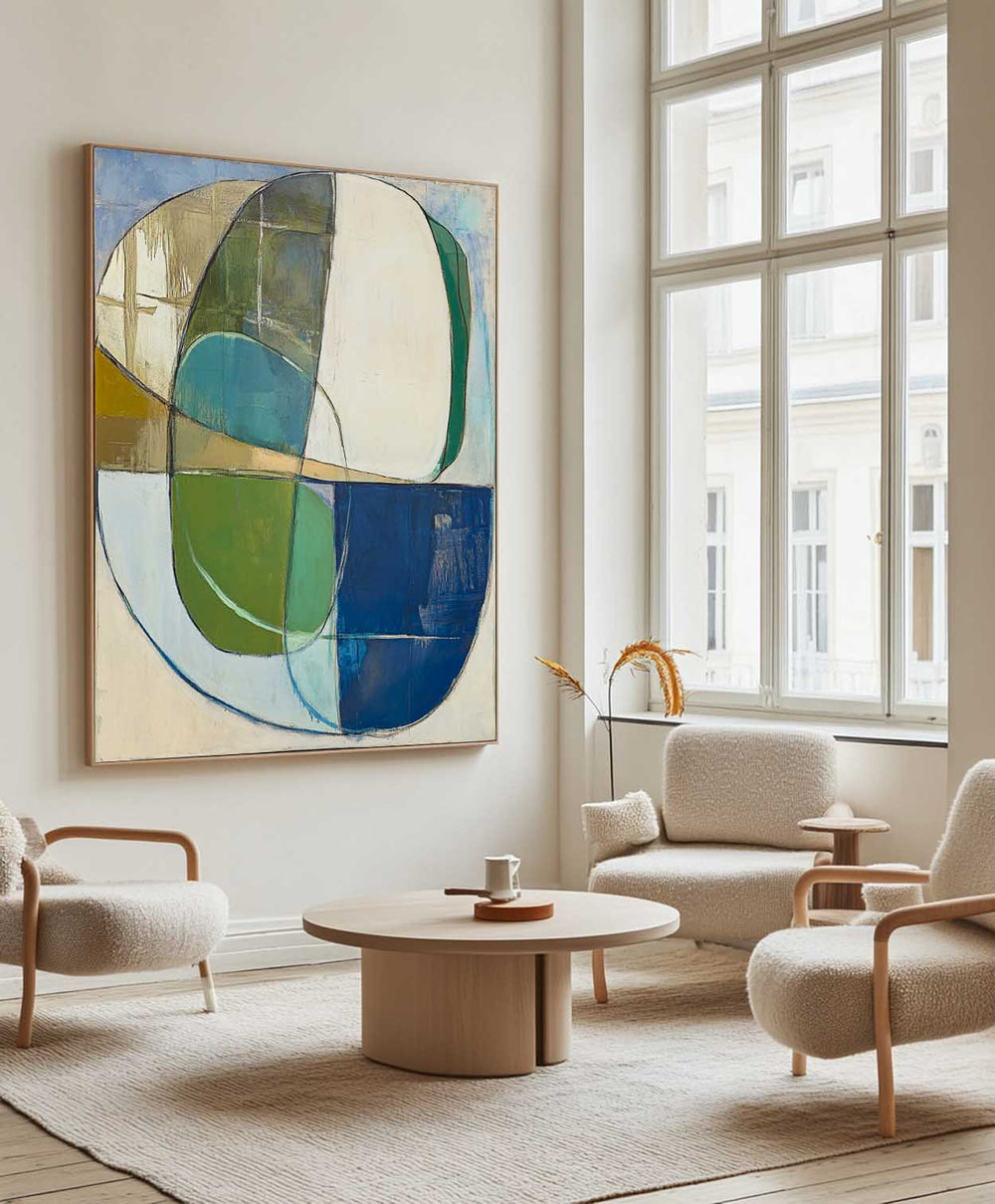 Extra Large Turquoise Texture Painting Blue Abstract Canvas Art Modern Green Texture Paintings