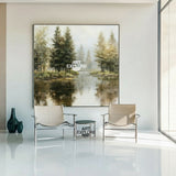 Framed Forest Oil Painting for Living Room | Modern Nature Wall Art | ArtExplore