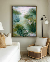 Garden Impressionist Oil Painting | Modern Vertical Wall Decor | ArtExplore