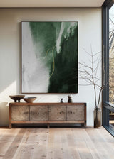 Green Canvas Painting Acrylic Large Vertical Green Wall Art Canvas Abstract Wall Art For Living Room