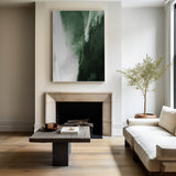 Green Canvas Painting Acrylic Large Vertical Green Wall Art Canvas Abstract Wall Art For Living Room