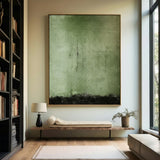 Wabi Sabi Green Painting Green Canvas Wall Art Green Minimalist Wall Art For Sale