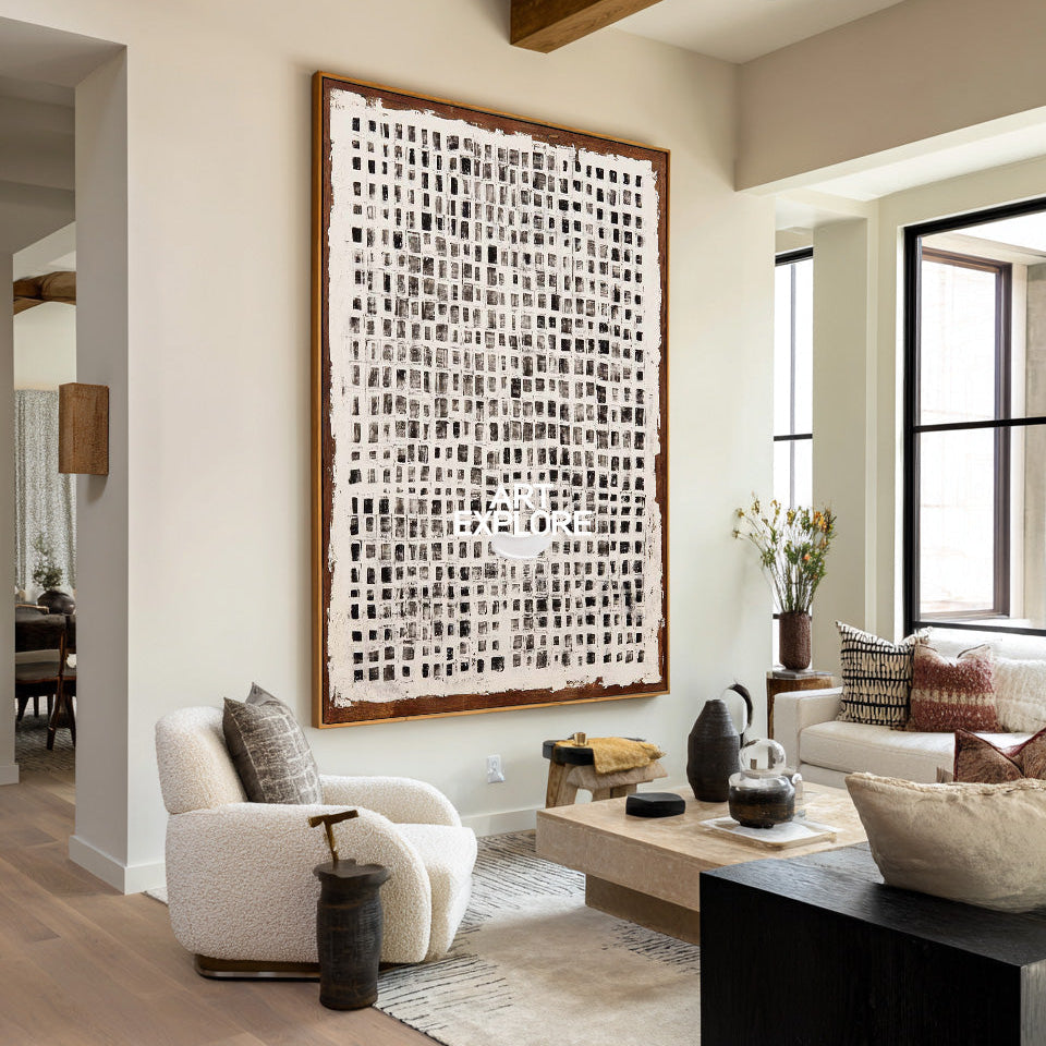 Minimalist Wabi-sabi Painting | Large Modern Wall Art Handmade Textured Canvas for Home Decor