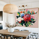 Hand-Painted Large Bloom Lotus Canvas, Aesthetic Balanced Wall Decor ArtExplore