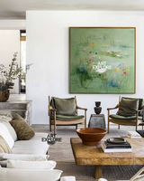 Hand-Painted Lotus Pond Artwork for Lounge & Office Decor | ArtExplore