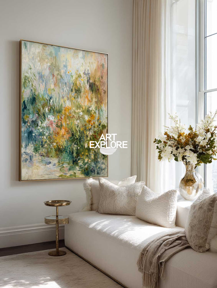 Hand-Painted Original Impressionist Painting Large Floral Canvas
