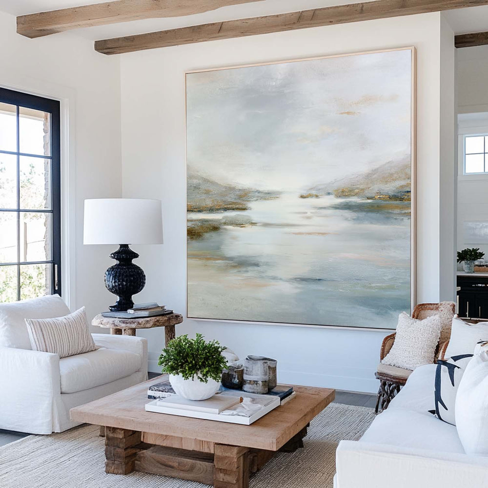 Handcrafted Minimal Landscape Canvas Painting – Modern Art for Living Room, Hallway, or Dining Area | ArtExplore