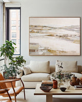 Handmade Beige Abstract Wall Art | Modern Minimalist Texture Canvas ArtExplore