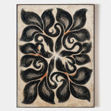 Handmade Boho Beige & Black Wall Art for Large Spaces | ArtExplore