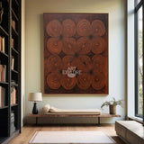 Handmade Brown Abstract Wabi-Sabi Painting, Oversized Wall Decor | ArtExplore