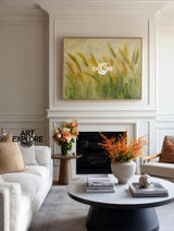 Handmade Green Grass Field Wall Art for Living Room | ArtExplore Decor
