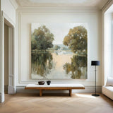 Handmade Lake View Textured Canvas Art for Modern Interiors – ArtExplore
