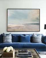 Handmade Ocean View Oil Painting | Neutral Textured Home Decor | ArtExplore
