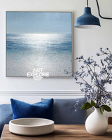 Handmade Sea Horizon Canvas, Modern Blue Wall Art – ArtExplore