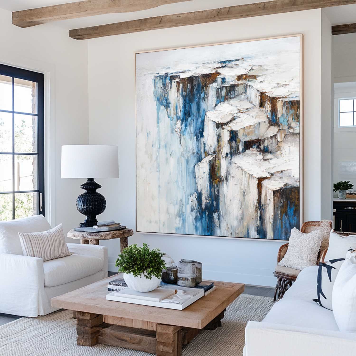 Handmade Sky-Inspired Abstract Oil Painting for Large Living or Lounge Walls | ArtExplore