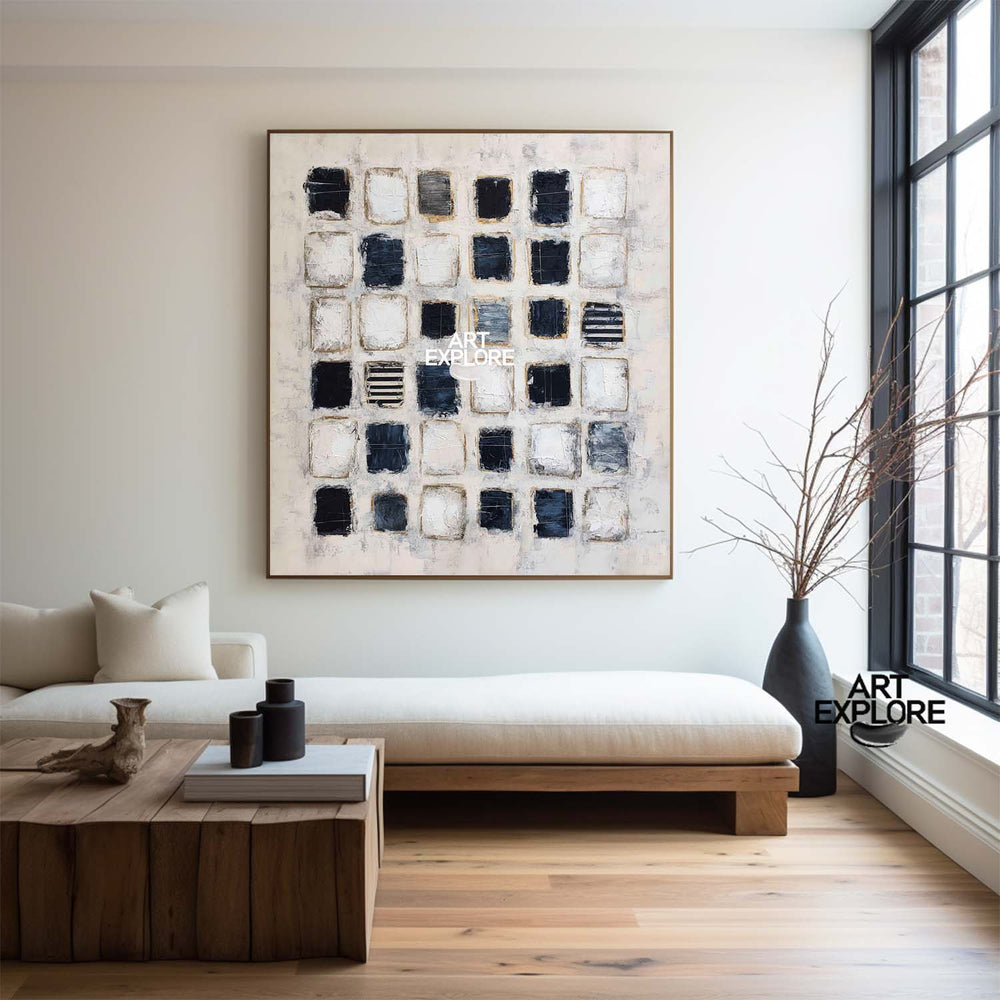 Handmade Wabi-Sabi Canvas Painting, Modern Textured Wall Art | ArtExplore