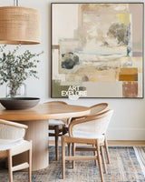 Handmade Wabi-Sabi Earth Palette | Modern Square Canvas for Large Walls ArtExplore