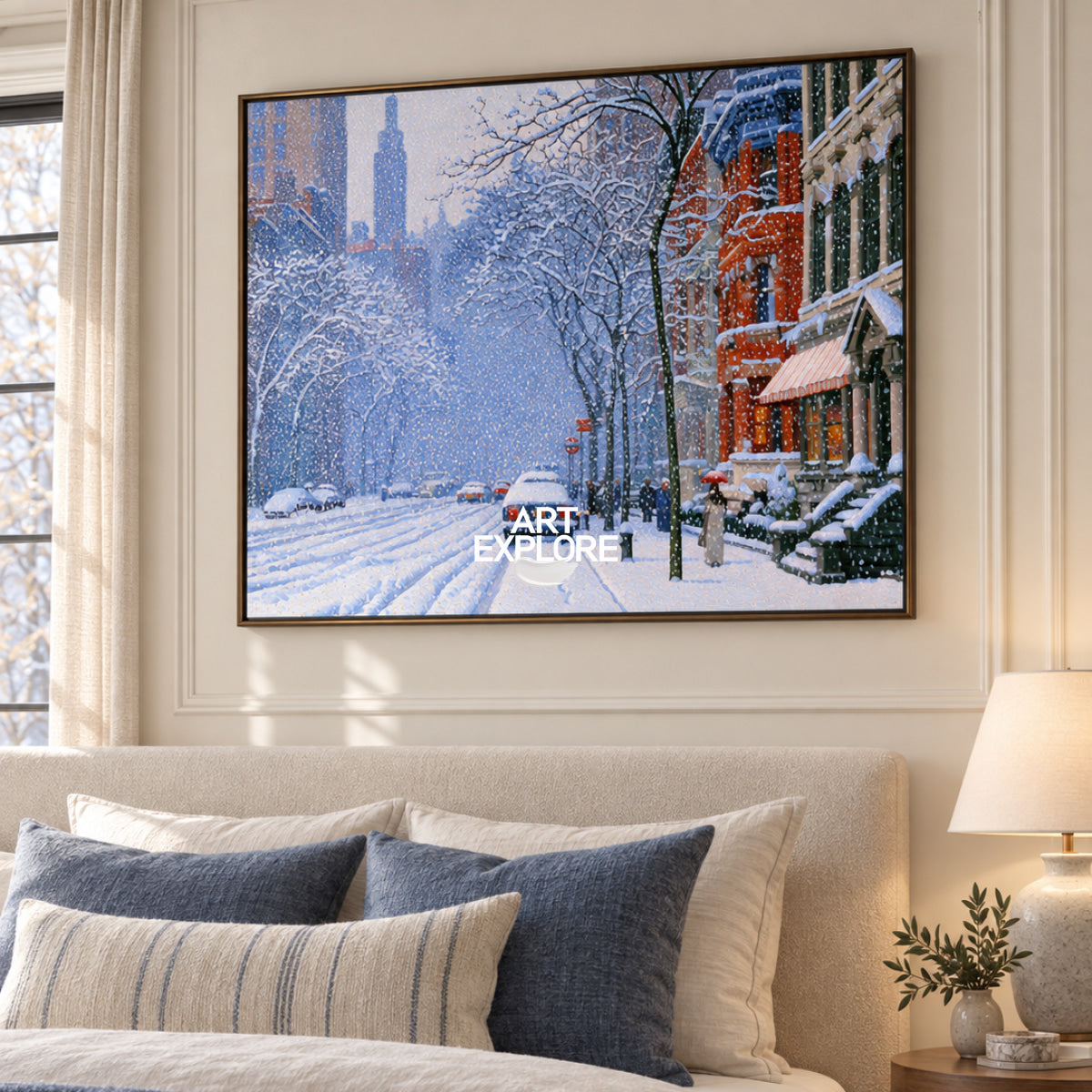 Urban Winter Landscape Wall Art For Modern Living Room And Office Decor