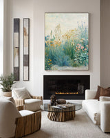 Impressionist Floral Field Oil Painting | Textured Canvas Art | ArtExplore